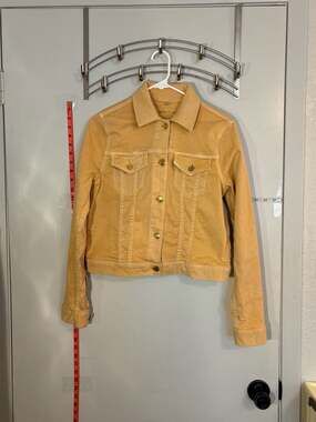 Michael Kors Yellow Denim Jean Jacket with Gold Hardware Size Small